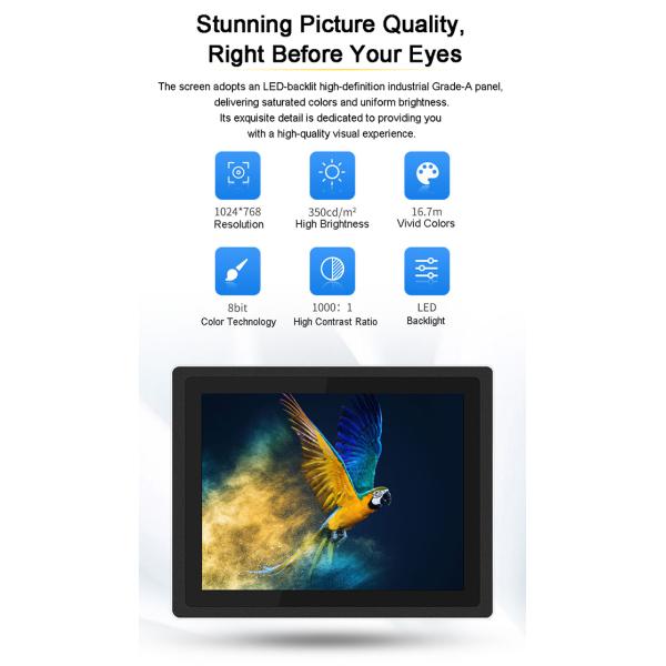 Custom Logo Embedded All-in-One Fanless PLC Industrial Control Computer Vehicle Touch Screen Panel PC with Embedded Logo