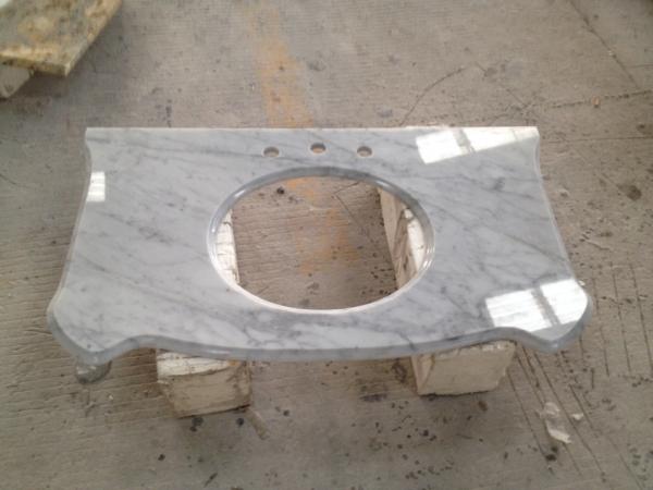 Buy Bianco cararra white Venato marble bathroom vanity tops for hospitality rennovation at wholesale prices