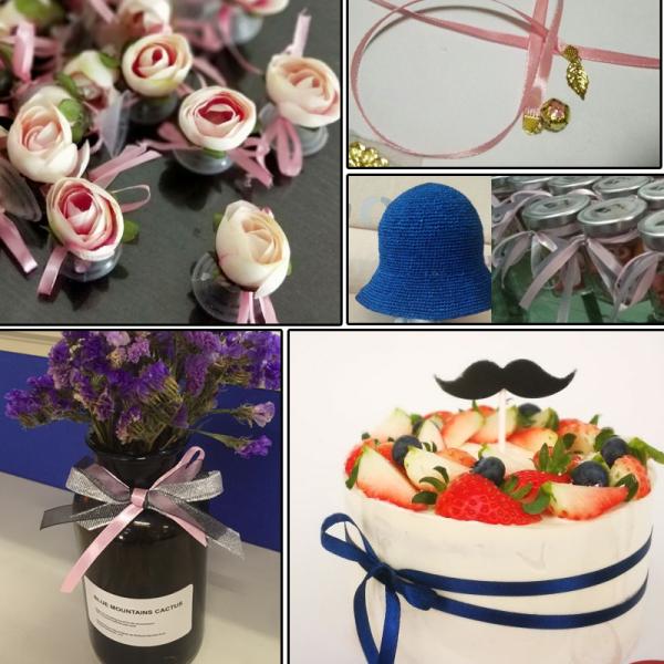 High Quality Custom logo Band For Wedding Party Decoration Single Side Romantic Satin Printed Ribbon