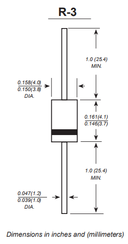 2.5a High Efficiency Rectifier Diode 1000V Trr 70ns HER258 R 3