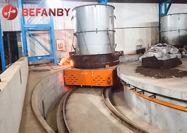 25 Ton High Temperature Proof With Hydraulic Dump Function Transfer Cart