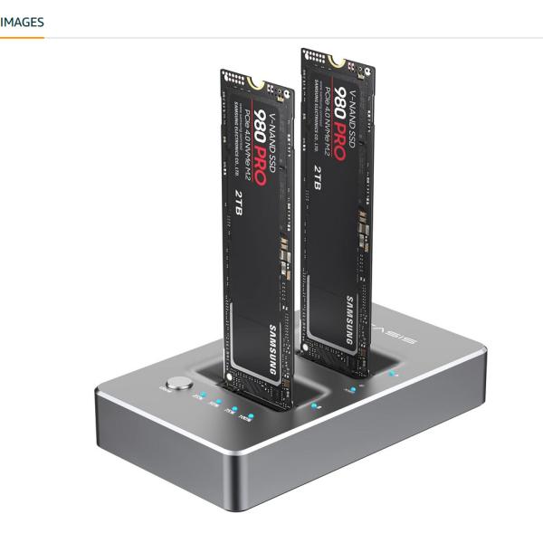 NVMe M.2 Duplicator Dual-Bay Offline Clone USB C To NVME Docking Station For M2 SSD M Key Hard Drives