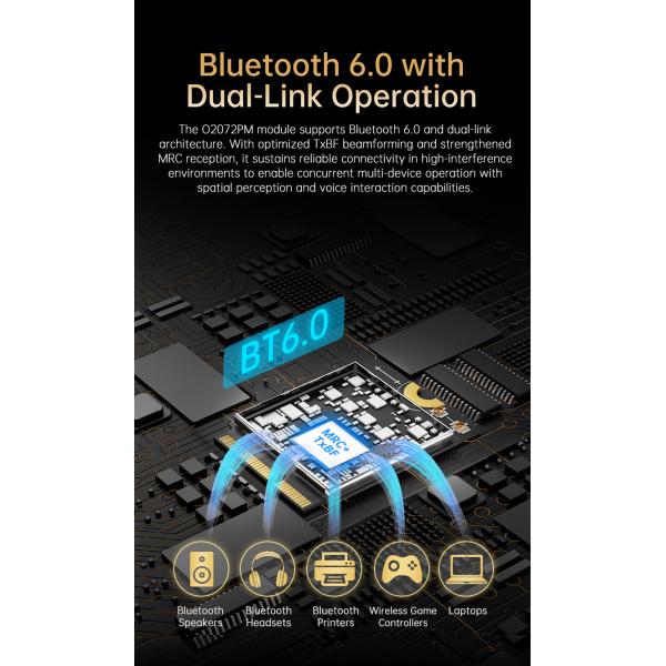 High Speed WIFI 7 Module Tri-band 2.4GHz/5.8/6GHz Based on Qcalcomm Chip QCC2072 1 5.8Gbps wifi modules