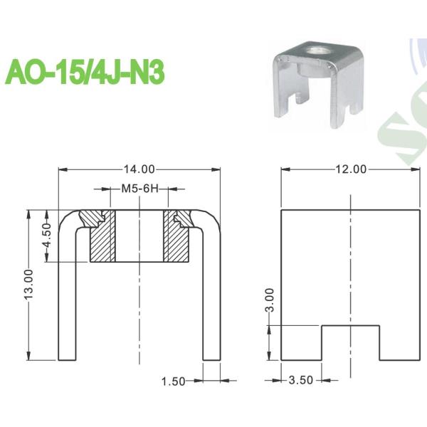 M5 High Current Terminal Block Accessories 90A PCB Red Copper 8.50*12.50mm