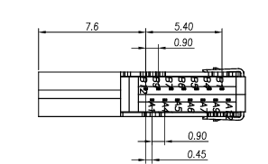 USB TYPE C 14PIN Flag Style Fast Charging Side Insertion Mount Receptacle Length 14.55mm for Power Strip