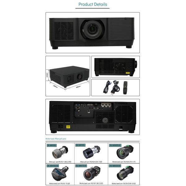 High Contrast 15000 Lumen 3D Laser Mapping Projector WUXGA Resolution