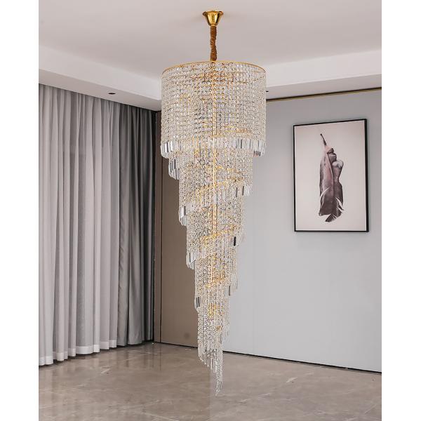 Long Hign ceiling Crystal Chandelier For Hall Project Staircase Stairwell Chandelier(WH-CY-202)