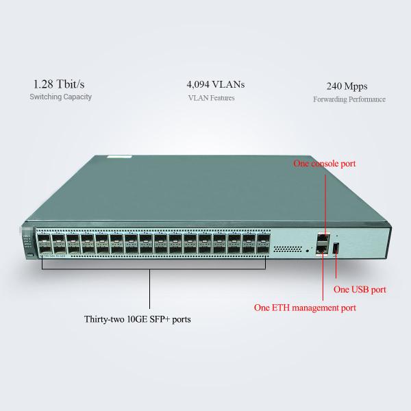 240 Mpps Gigabit Network Switches S6720-32X-SI-32S-AC 2.56 Tbit/s Switching Capacity