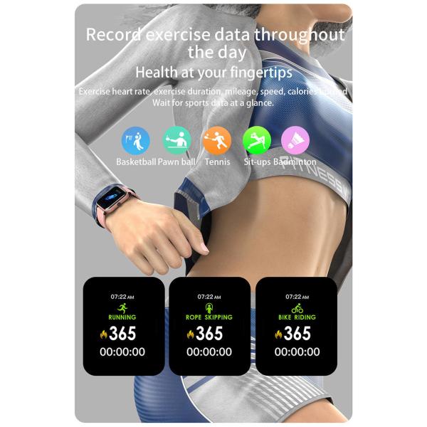 180mAh Bluetooth IOT Devices Fitness Smartwatch BT Music Calories Burn For Workout