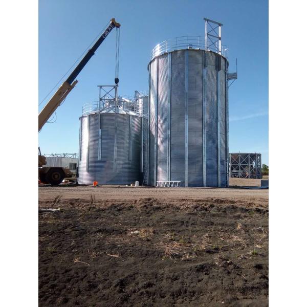 Corrugated Hot Dip Galvanized Steel Grain Silo With Temperature Moisture Inspection Sensor