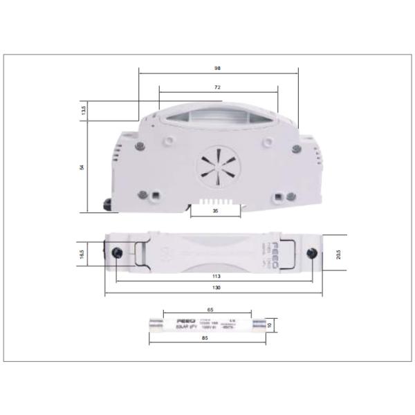 Low watts loss Altitude 2000m 10×85mm DC Solar Fuse