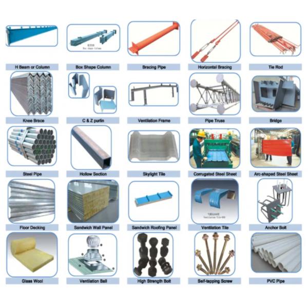 Graphic Steel Workshop Building Light Weight Portal Frame Structure
