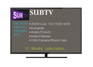 Quality Turkish IPTV Server Subscription SUBTV for IPTV Streaming Server Enigma2 TV Receiver for sale
