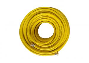 China Fiber Reinforced PVC Hose Yellow Color With Brass Fitting on sale