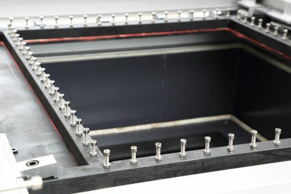 Vacuum forming machine trolley travel bag in Production