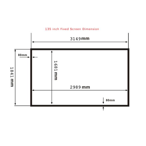 Best Supplier 135 Inch Curved Fixed Frame 3D Projection Screens Good Quality For Projector