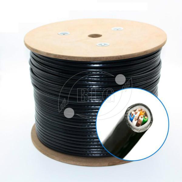 Outdoor Waterproof Category 5e Network Cable With PVC + PE Double Jacket