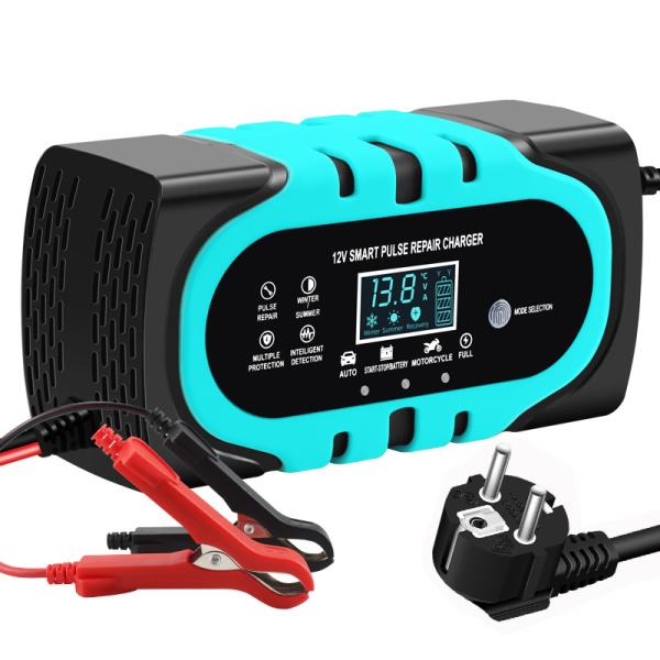 12V 8A Intelligent Pulse Repair Battery Charger for 4-100ah Battery Pack Advanced Technology and Automatic Identification