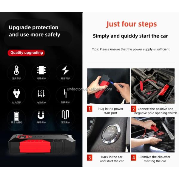 20000mAh Hybrid ESS Car Battery Jump Starter Power Bank With Tire Portable Car Jump Starter And Air Compressor Peak 600A