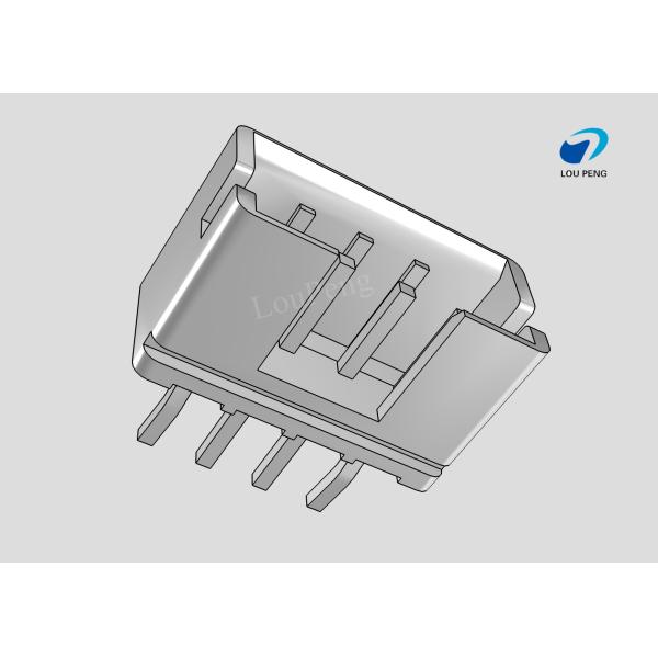 PCB Mount Header, vertical, Wire-to-Board, 4 Position, 2.54mm Pitch, Tin, Natural Housing Color, Shrouded / Solid