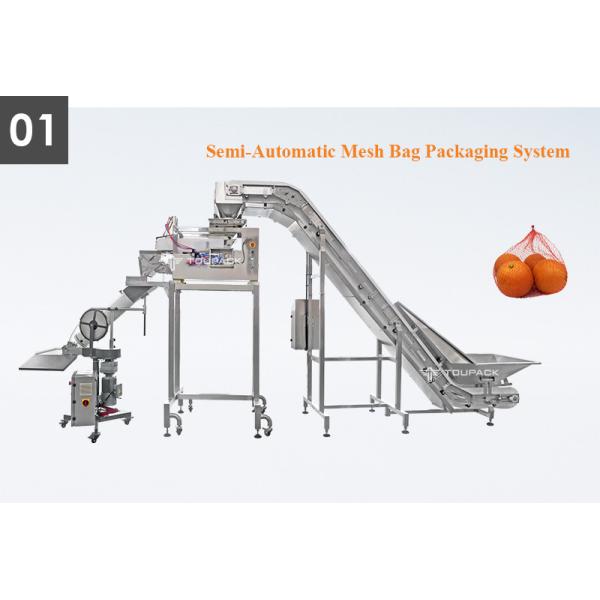 TOUPACK Mesh Bag Fruit Package Machine / Semi Automatic Citrus Net Bag Packaging Machine