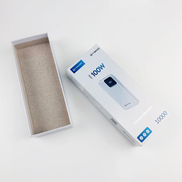 Custom Packaging Box Glossy Lamination Grey Board Electronics Power Bank Paper Cardboard Packaging Lid and Base Gift Boxes