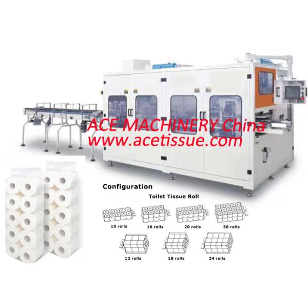 Touch Screen Controlled Toilet Tissue Packing Machine for Multiple Roll Paper Packaging