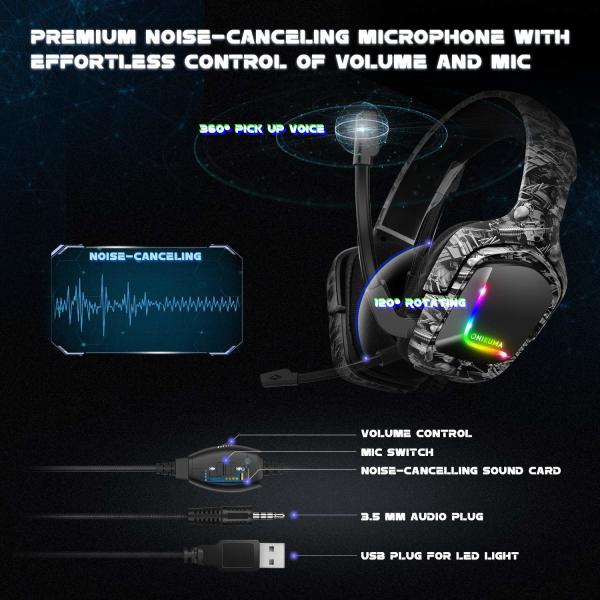 ONIKUMA K20 Camouflage Gaming Headset