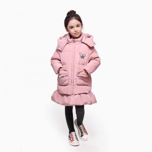 China Wholesale Children'S Boutique 12M - 4T Pink Warm Down Outerwear Hooded Kids Clothes Winter Long Winter Coats Kids Girls on sale