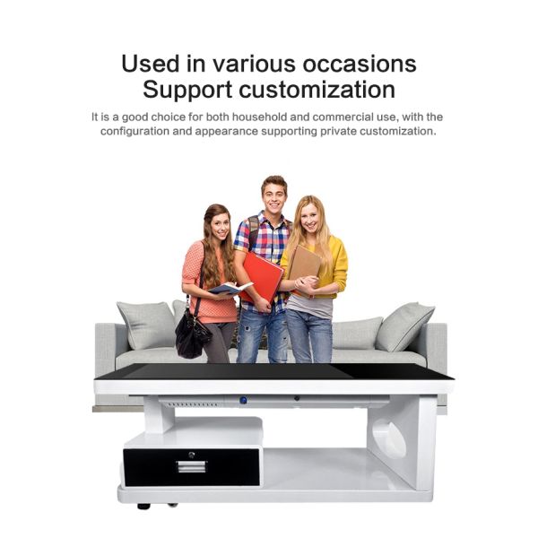 55 Inch Wifi Android LCD Interactive Touch Screen Coffee Table Multi Top For Kids Game