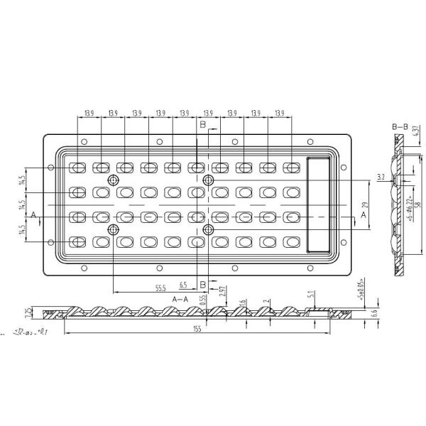 4*10 Array LED Street Light Module 180*83mm Size Lenses No UV Rays Produced