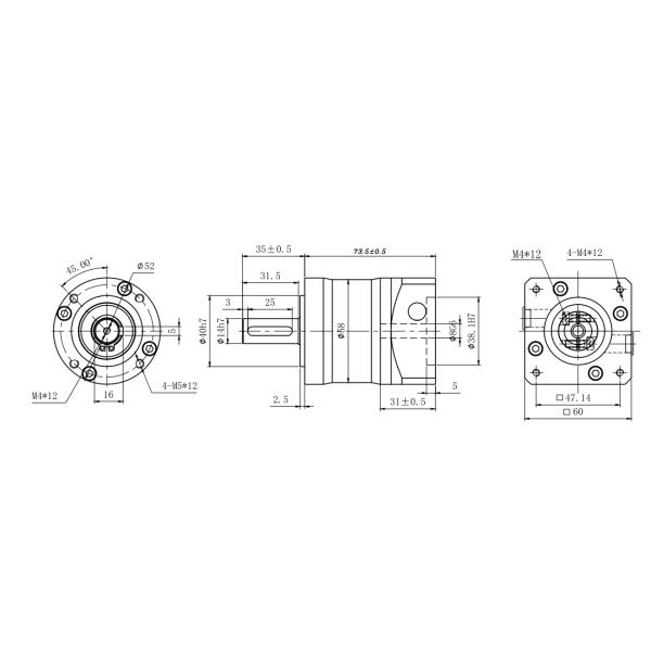 Precision 10 Arcmin Planetary Reduction Gearbox With Long Axis