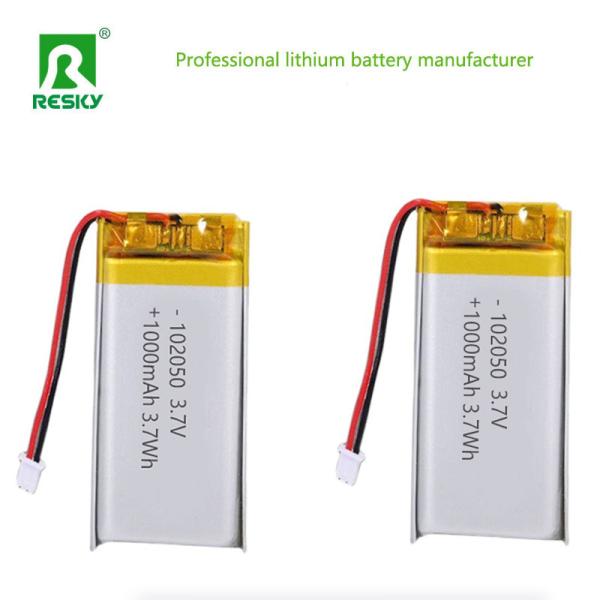 Lithium Polymer Battery 102050 3.7v 1000mAh 3.7Wh Rechargeable Lipo Battery Pack For Handheld Device
