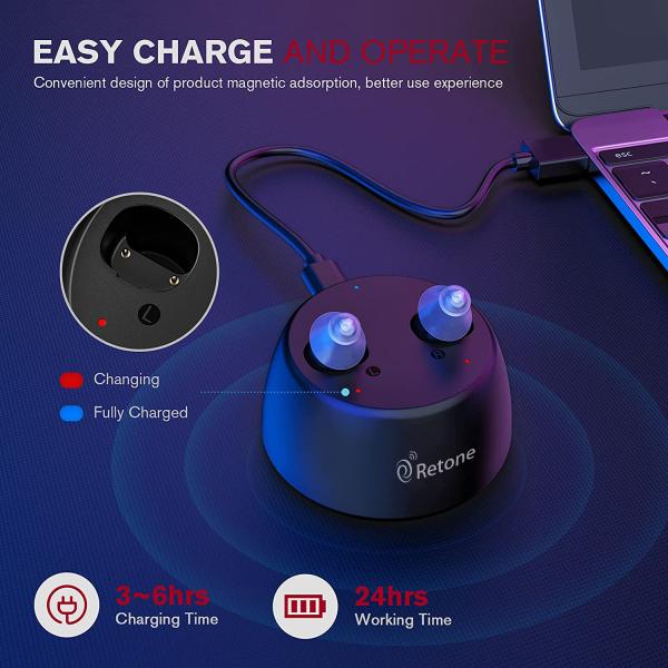 Analog Rechargeable CIC Hearing Aids Invisible Mini Beige