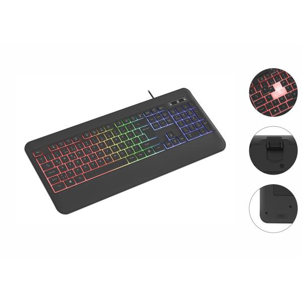 RGB Backlight In Non-breathing Light Mode Keyboard With Carbon Fiber Film For Gamers technology Enthusiasts