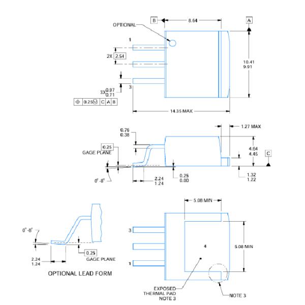 LM1085ISX-3.3 3.3V 3A LDO Voltage Regulator with 1.5V Dropout ±2% Accuracy Current/ Thermal Limit TO-263 Package -40°C to +125°C for Industrial and