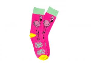 Quality Neon Pink Flamingo Womens Fancy Socks Women Feather Yarn Soft Socks for sale