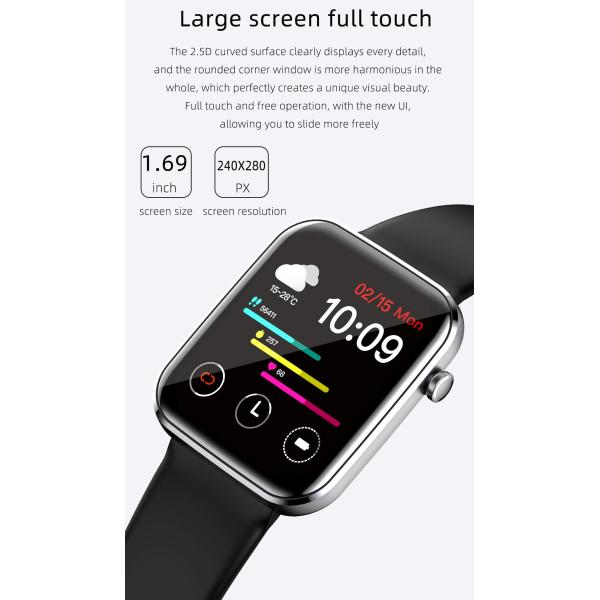 IPS Screen Bluetooth Fitness Watch Camera Control Heath Monitor GR5515