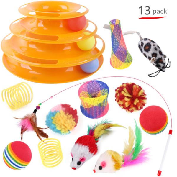 Best Cat Toys For Active Cats Cat Play Kittens Tunnel And Toy (13 PCS)