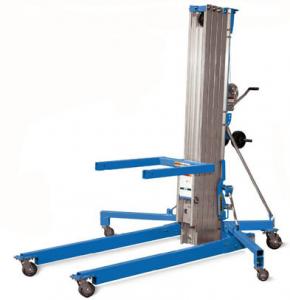 China Portable Manual Pallet Stacker Aluminium Cylinder Type Manual Material Lift 6000mm Max Lift Height on sale