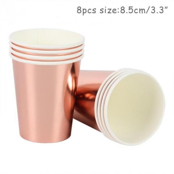 Gold Party Cups, Disposable Coffee Cups With Lids - Insulated Hot Cups To Go - Luxury Glitter Paper Cups 12