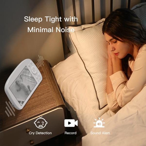 5.5 Inch HD Screen Tuya Smart Life APP Control Cry Detect Audio Video Monitoring WiFi Baby Camera Monitor