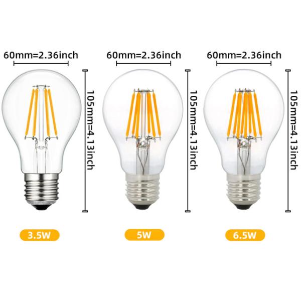 A60 led filament bulb 4W 6W 8W E27 led bulb filament 220-240V