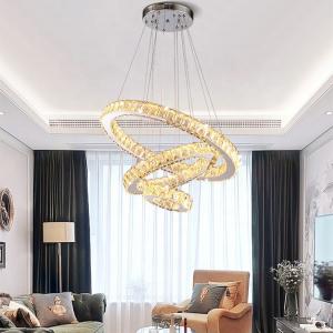 China Interior Hotel Art Staircase Decoration Artistic Living Room Led Crystal Pendant Light on sale