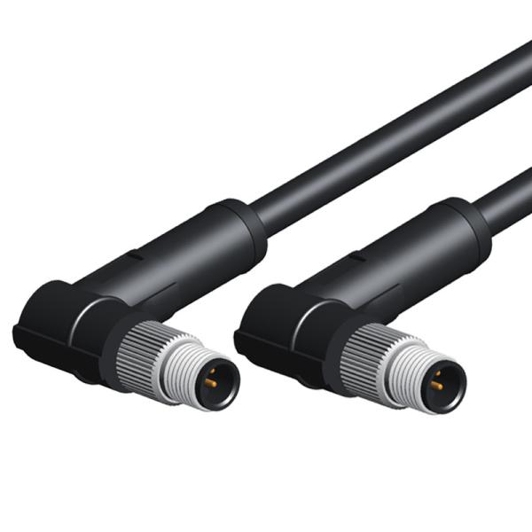 4P Right Angle Cable Connector , Automative Shielded Molded Cable Connector