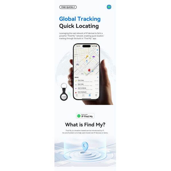 ESSAGER Bluetooth Wireless Smart Locator Air Tag Gps Tracker