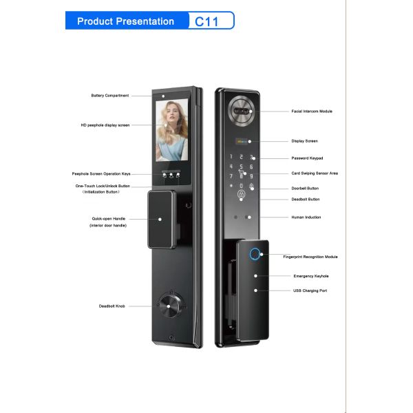 TUYA APP 3D Face Recognition Fingerprint Smart Lock