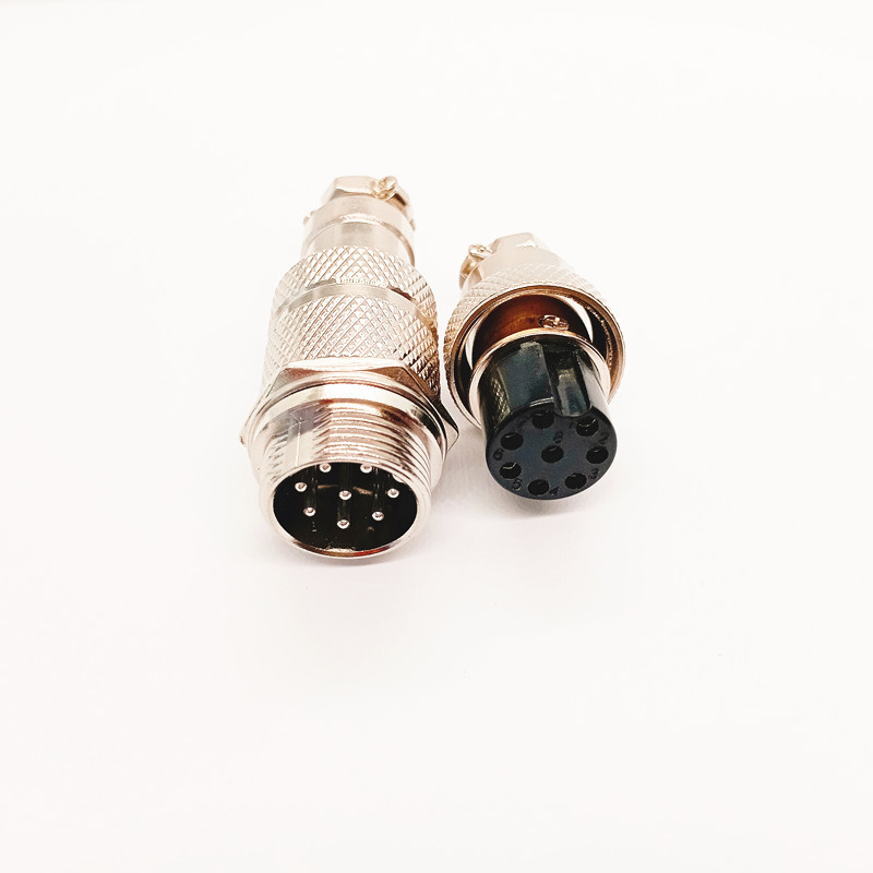 GX16 Series M16 Threaded Wire-welding Type 8 Pin Connector GX16-8P Both Ends With Backshell