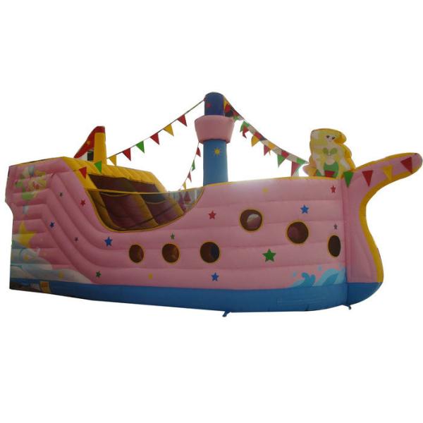 Mermaid Cartoon Giant Inflatable Assault Course , Amusement Park Obstacle Course