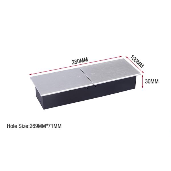 Aluminum Alloy Tabletop Sliding Socket Plug Table Top Power Outlets USB